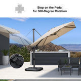 PURPLE LEAF Best Value Cantilever Patio Umbrella with Left-Right Tilt and 360° Swivel Outdoor Umbrellas