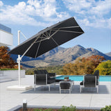 PURPLE LEAF Morden White Outdoor Umbrella Premium Aluminum Patio Cantilever Pool Sun Umbrellas