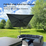 PURPLE LEAF Best Value Cantilever Patio Umbrella with Left-Right Tilt and 360° Swivel Outdoor Umbrellas