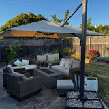 PURPLE LEAF Heavy Duty Cantilever Patio Umbrella Extra Large Outdoor Umbrella for Yard, Garden, Pool
