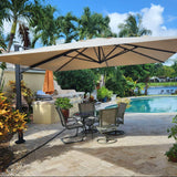 PURPLE LEAF Heavy Duty Cantilever Patio Umbrella Extra Large Outdoor Umbrella for Yard, Garden, Pool