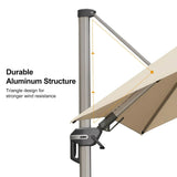 PURPLE LEAF Deluxe Left-Right Tilting Patio Umbrella Outdoor Swivel Cantilever Umbrellas