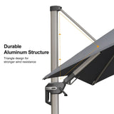 PURPLE LEAF Deluxe Left-Right Tilting Patio Umbrella Outdoor Swivel Cantilever Umbrellas