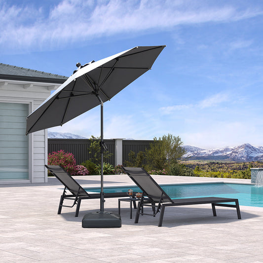 PURPLE LEAF Round Tiltable Patio Umbrella Poolside Porch Table Umbrella