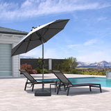 PURPLE LEAF Round Tiltable Patio Umbrella Poolside Porch Table Umbrella