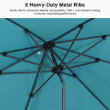 PURPLE LEAF Round Tiltable Patio Umbrella Poolside Porch Table Umbrella