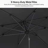 PURPLE LEAF Round Tiltable Patio Umbrella Poolside Porch Table Umbrella