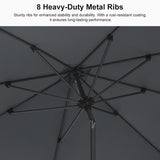 PURPLE LEAF Round Tiltable Patio Umbrella Poolside Porch Table Umbrella