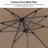 PURPLE LEAF Round Tiltable Patio Umbrella Poolside Porch Table Umbrella