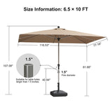PURPLE LEAF Hailar Tilting Market Umbrella with Base Premium Outdoor Table Umbrella
