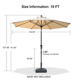 PURPLE LEAF Round Tiltable Patio Umbrella Poolside Porch Table Umbrella