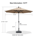 PURPLE LEAF Round Tiltable Patio Umbrella Poolside Porch Table Umbrella