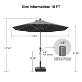 PURPLE LEAF Hailar Tilting Market Umbrella with Base Premium Outdoor Table Umbrella