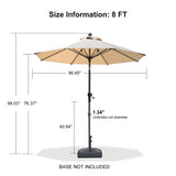 PURPLE LEAF Round Tiltable Patio Umbrella Poolside Porch Table Umbrella