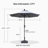 PURPLE LEAF Round Tiltable Patio Umbrella Poolside Porch Table Umbrella
