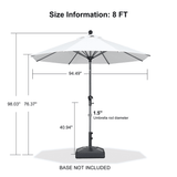 PURPLE LEAF Round Tiltable Patio Umbrella Poolside Porch Table Umbrella