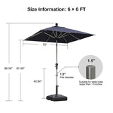 PURPLE LEAF Hailar Tilting Market Umbrella with Base Premium Outdoor Table Umbrella