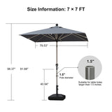 PURPLE LEAF Hailar Tilting Market Umbrella with Base Premium Outdoor Table Umbrella
