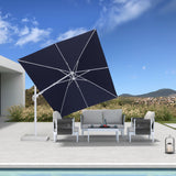 PURPLE LEAF White Outdoor Umbrella Left-Right Tilting Patio Cantilever Umbrella