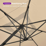 PURPLE LEAF Outdoor Sun Heavy Duty Large Cantilever Umbrella with Base