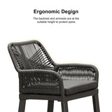 PURPLE LEAF Outdoor Dining Chair Set of 2 All-Weather Rattan Modern Dining Chair with Aluminum Frame for Kitchen Backyard Deck