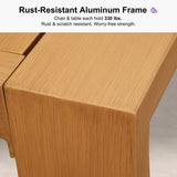 PURPLE LEAF Byron Outdoor Dining Set with Blended Olefin Cushion Aluminum Luxury Patio Furniture Dining Set All Weather Wicker Dining Sets for Backyard Deck, Teak