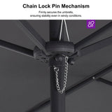 PURPLE LEAF Double-Sided Market Umbrella Large Rectangular Patio Umbrellas with Base