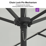 PURPLE LEAF Double-Sided Market Umbrella Large Rectangular Patio Umbrellas with Base