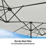 PURPLE LEAF Double-Sided Market Umbrella Large Rectangular Patio Umbrellas with Base