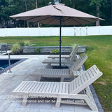PURPLE LEAF Table Umbrella Double Sided Rectangular Patio Market Umbrella with Base