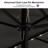 PURPLE LEAF Double Sided Patio Umbrella with Light Large Market Umbrellas with Base