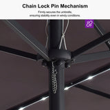 PURPLE LEAF Double-Sided Market Umbrella with Light Large Patio Umbrellas with Base