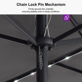 PURPLE LEAF Double-Sided Market Umbrella with Light Large Patio Umbrellas with Base