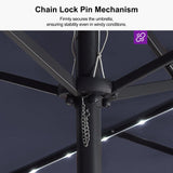 PURPLE LEAF Double-Sided Market Umbrella with Light Large Patio Umbrellas with Base