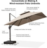 PURPLE LEAF Eco-friendly Fade Resistant Patio Umbrella High Quality Cantilever Umbrella