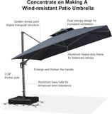 PURPLE LEAF Eco-friendly Fade Resistant Patio Umbrella High Quality Cantilever Umbrella