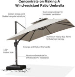 PURPLE LEAF Eco-friendly Fade Resistant Patio Umbrella High Quality Cantilever Umbrella