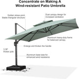 PURPLE LEAF Eco-friendly Fade Resistant Patio Umbrella High Quality Cantilever Umbrella