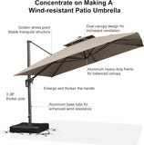 PURPLE LEAF Eco-friendly Fade Resistant Patio Umbrella High Quality Cantilever Umbrella
