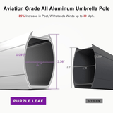 PURPLE LEAF Rectangular Large Outdoor Cantilever Umbrella With Base for Garden, Pool