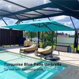 PURPLE LEAF Patio Outdoor Large Umbrella Square and Rectangular Cantilever Yard Sun Umbrellas