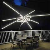 PURPLE LEAF Rectangular Cantilever Umbrella with Base, Outdoor Umbrellas with Lights