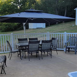 PURPLE LEAF Rectangular Cantilever Umbrella with Base, Outdoor Umbrellas with Lights