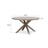 PURPLE LEAF Round & Rectangle Outdoor Dining Table HPL Aluminum Tabletop Modern Dining Table for Deck Kitchen