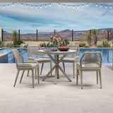 PURPLE LEAF Round & Rectangle Outdoor Dining Table HPL Aluminum Tabletop Modern Dining Table for Deck Kitchen