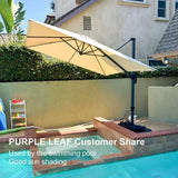PURPLE LEAF Patio Outdoor Large Umbrella Square and Rectangular Cantilever Yard Sun Umbrellas