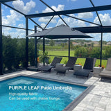 PURPLE LEAF Outdoor Sun Heavy Duty Large Cantilever Umbrella with Base