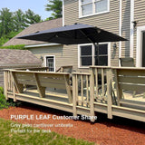 PURPLE LEAF Outdoor Sun Heavy Duty Large Cantilever Umbrella with Base