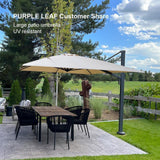 PURPLE LEAF Outdoor Sun Heavy Duty Large Cantilever Umbrella with Base