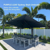 PURPLE LEAF Outdoor Sun Heavy Duty Large Cantilever Umbrella with Base